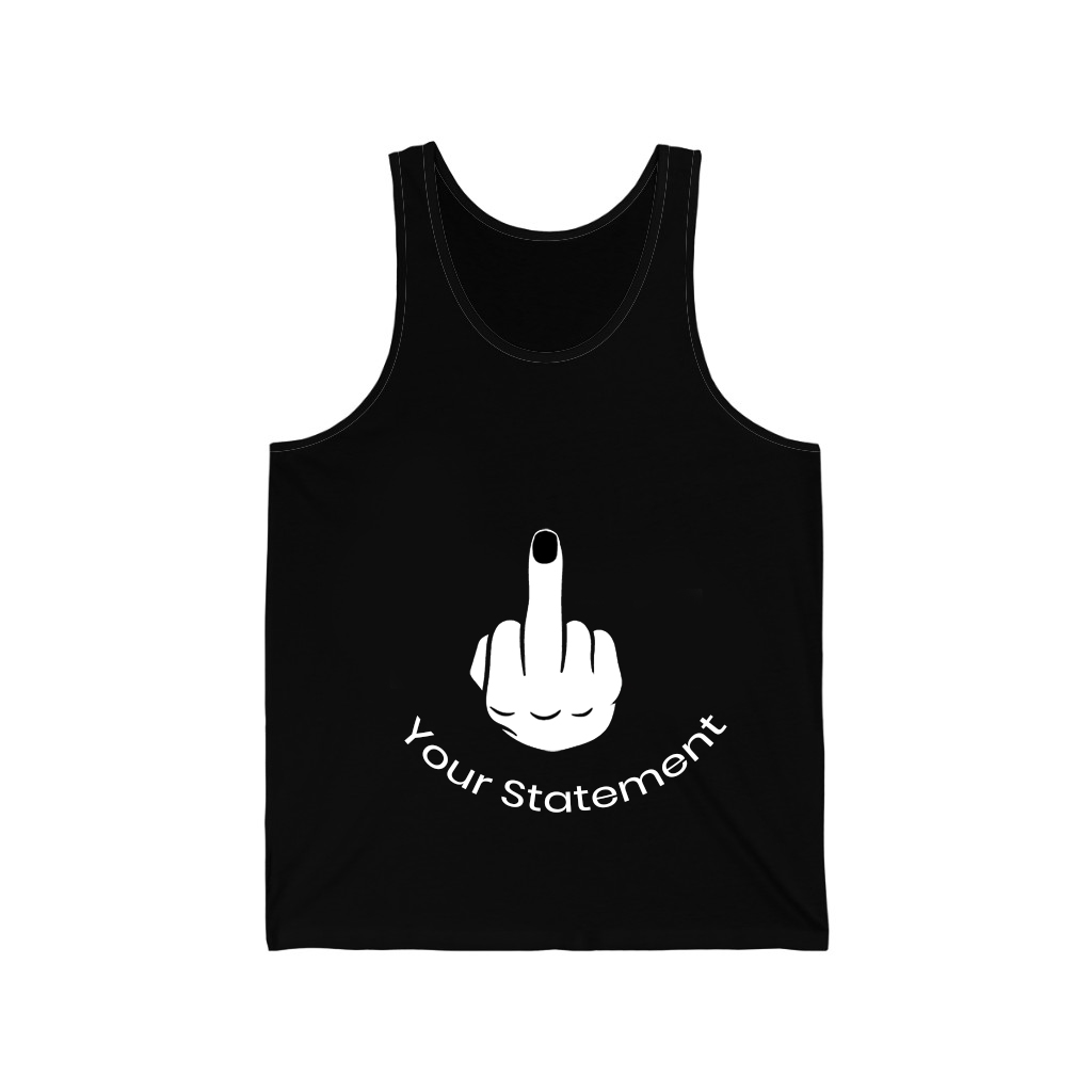 CUSTOMIZE YOUR OWN Flip Off Middle Finger Black Tank Top