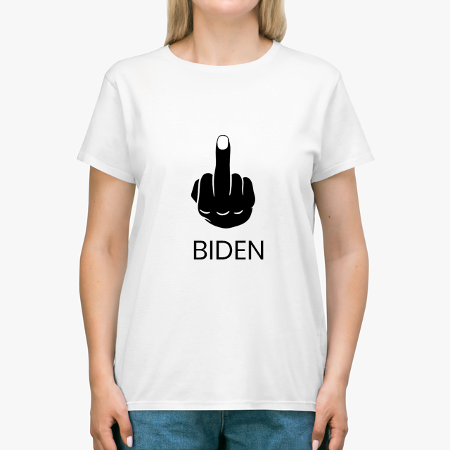 Fuck Biden White Unisex T-Shirt