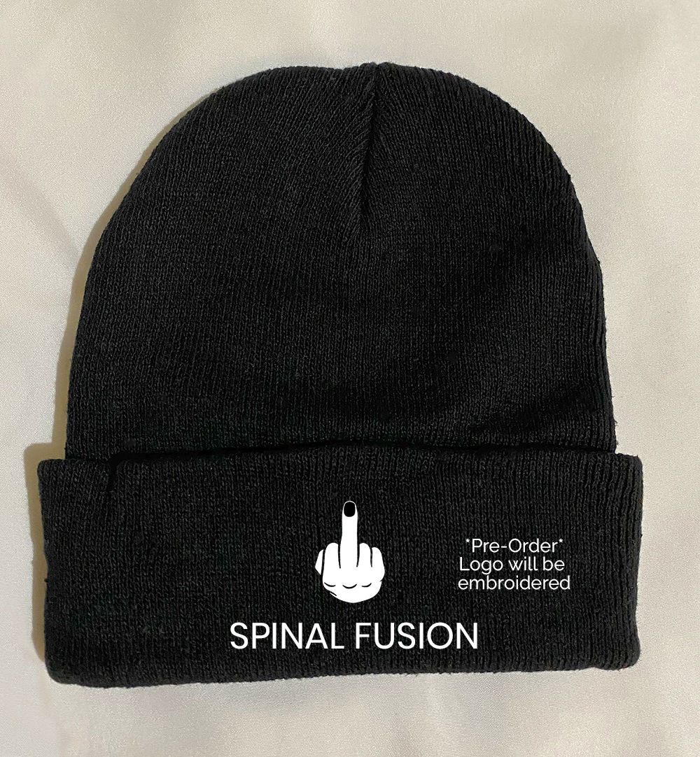 Fuck Spinal Fusion Black Beanie